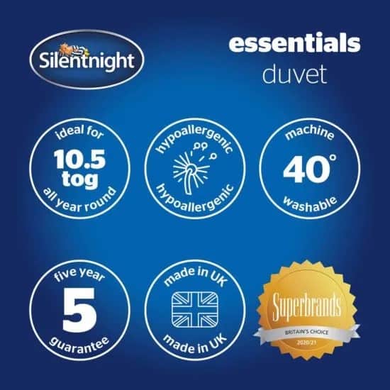 Silentnight Essentials 6ft Hollowfibre 10.5 Tog Duvet - Image 2