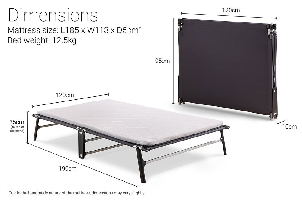 Jaybe Compact 4ft Folding Bed with e-Fibre Mattress - 122201 - Image 4