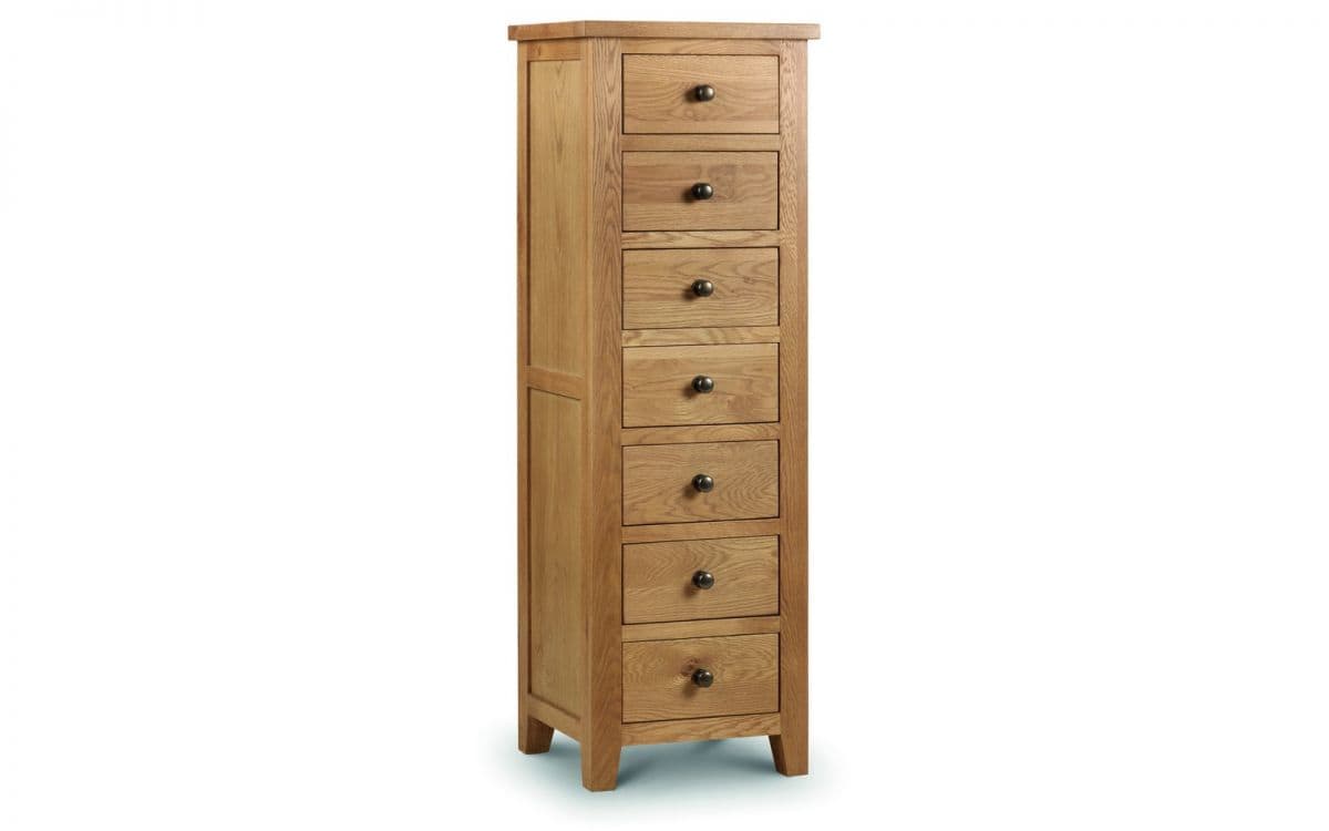 Amsterdam 7 Drawer Narrow Chest – Oak