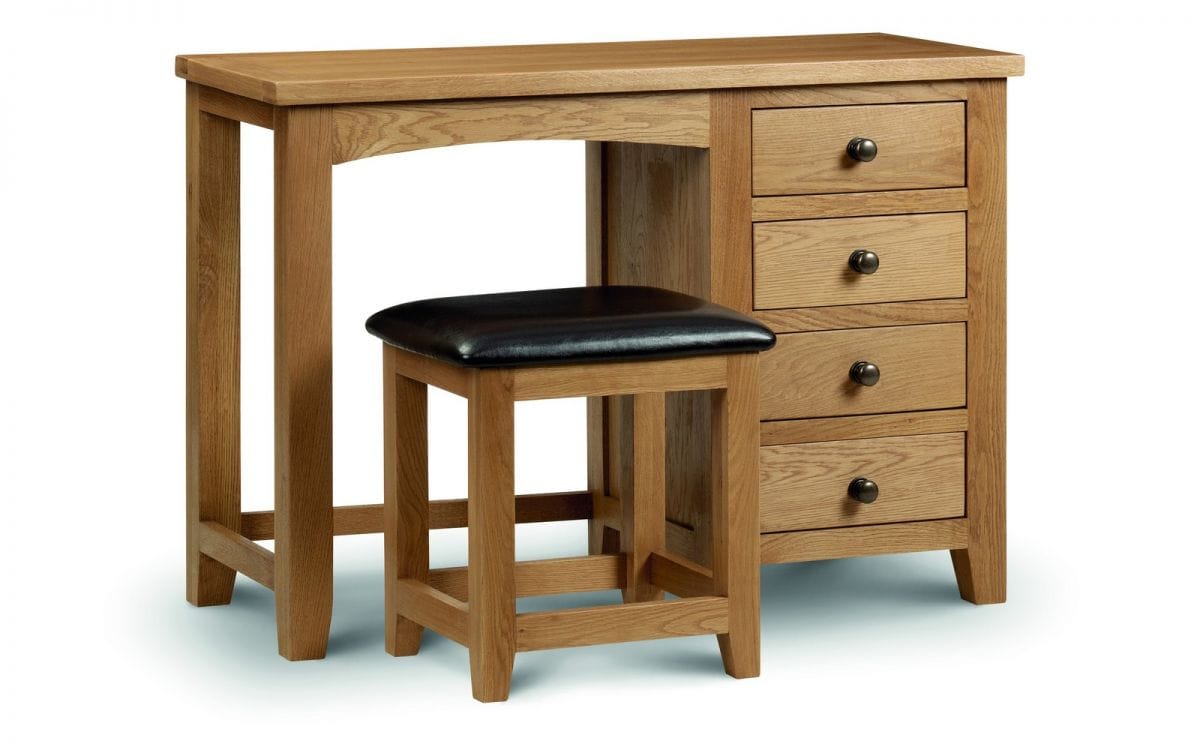 Amsterdam Single Pedestal Dressing Table – Oak