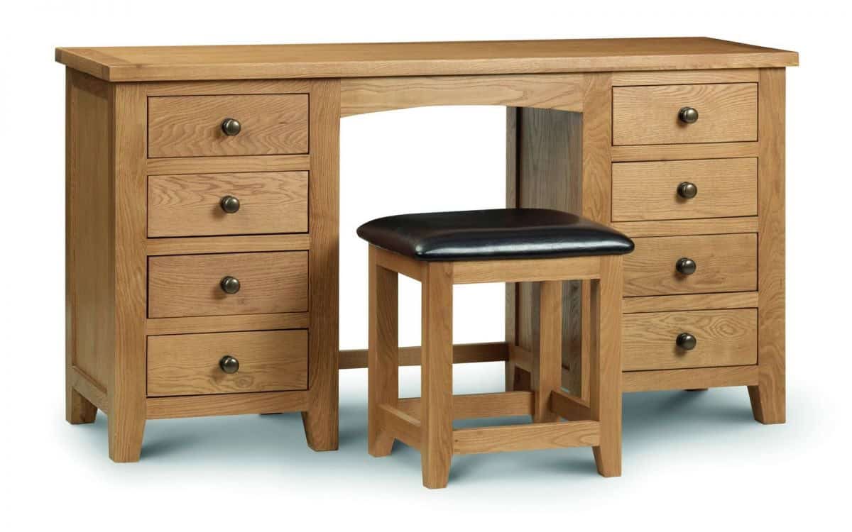 Amsterdam Twin Pedestal Dressing Table - Oak - Image 3