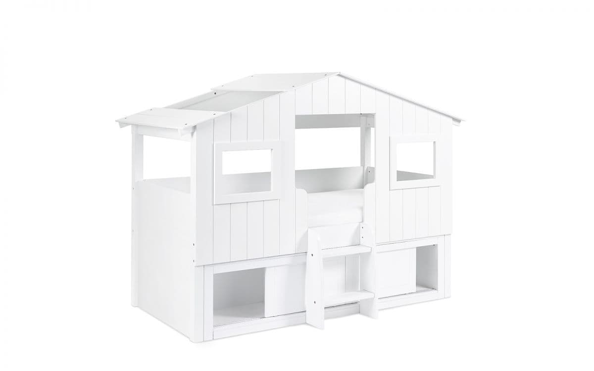 Oak Treehouse Midsleeper & Storage Unit - White - Image 5