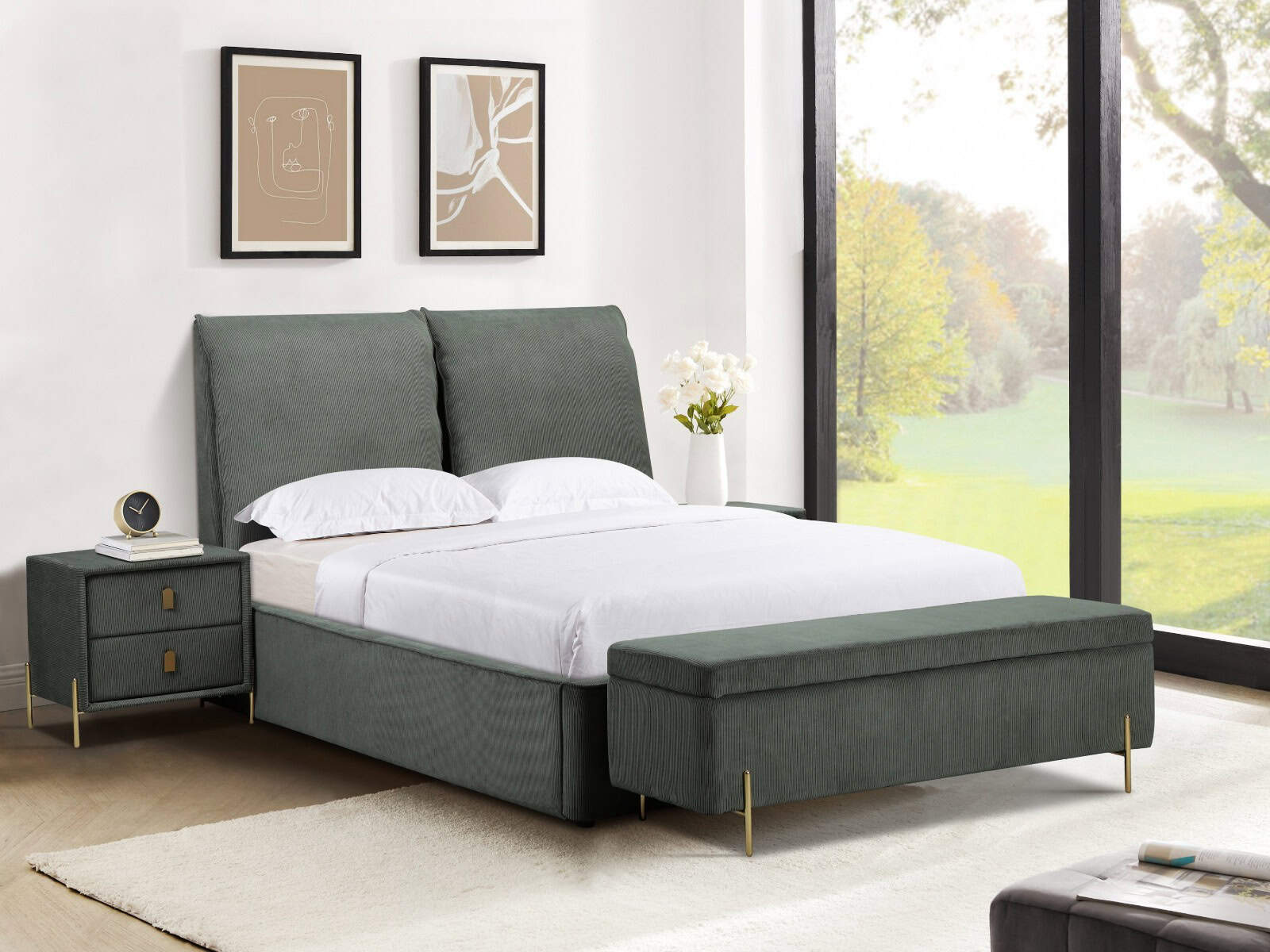 Waterford 4ft6 Ottoman Bedframe - Green - Image 2