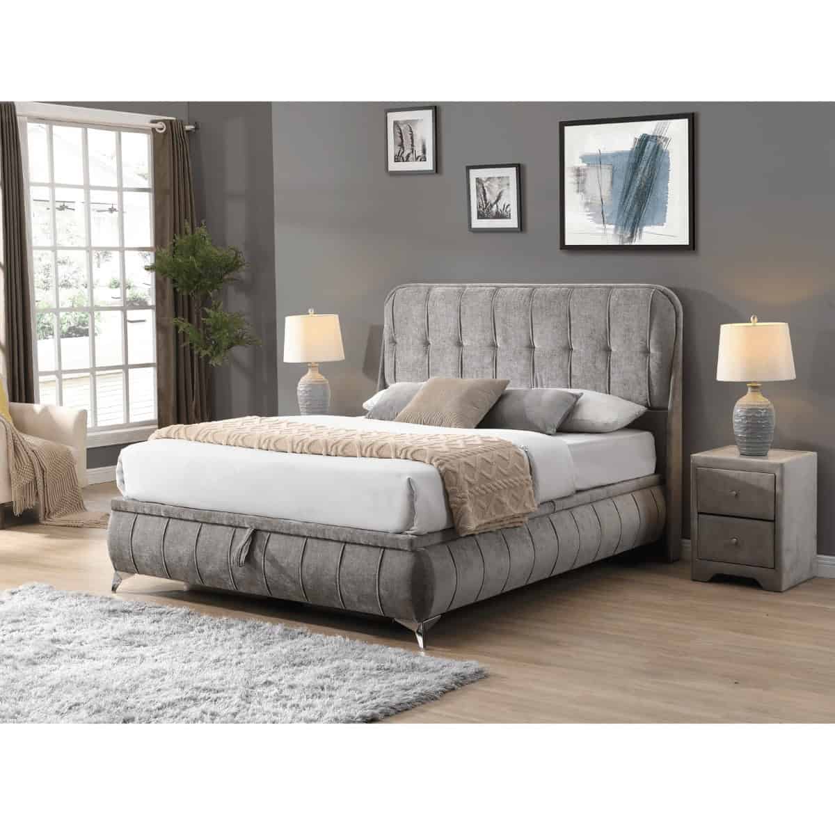 Limerick 5ft Ottoman Bedframe - Grey - Image 2