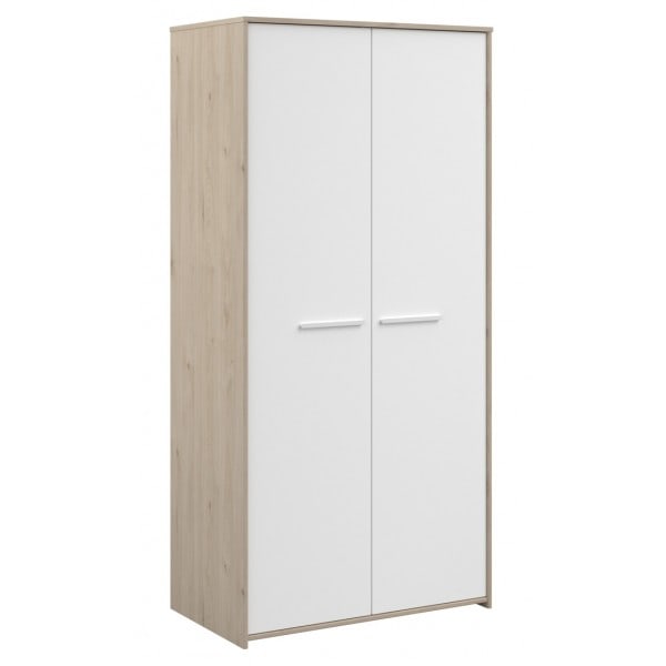 Parisot Finland 2 Door Wardrobe - Oak & White - Image 2
