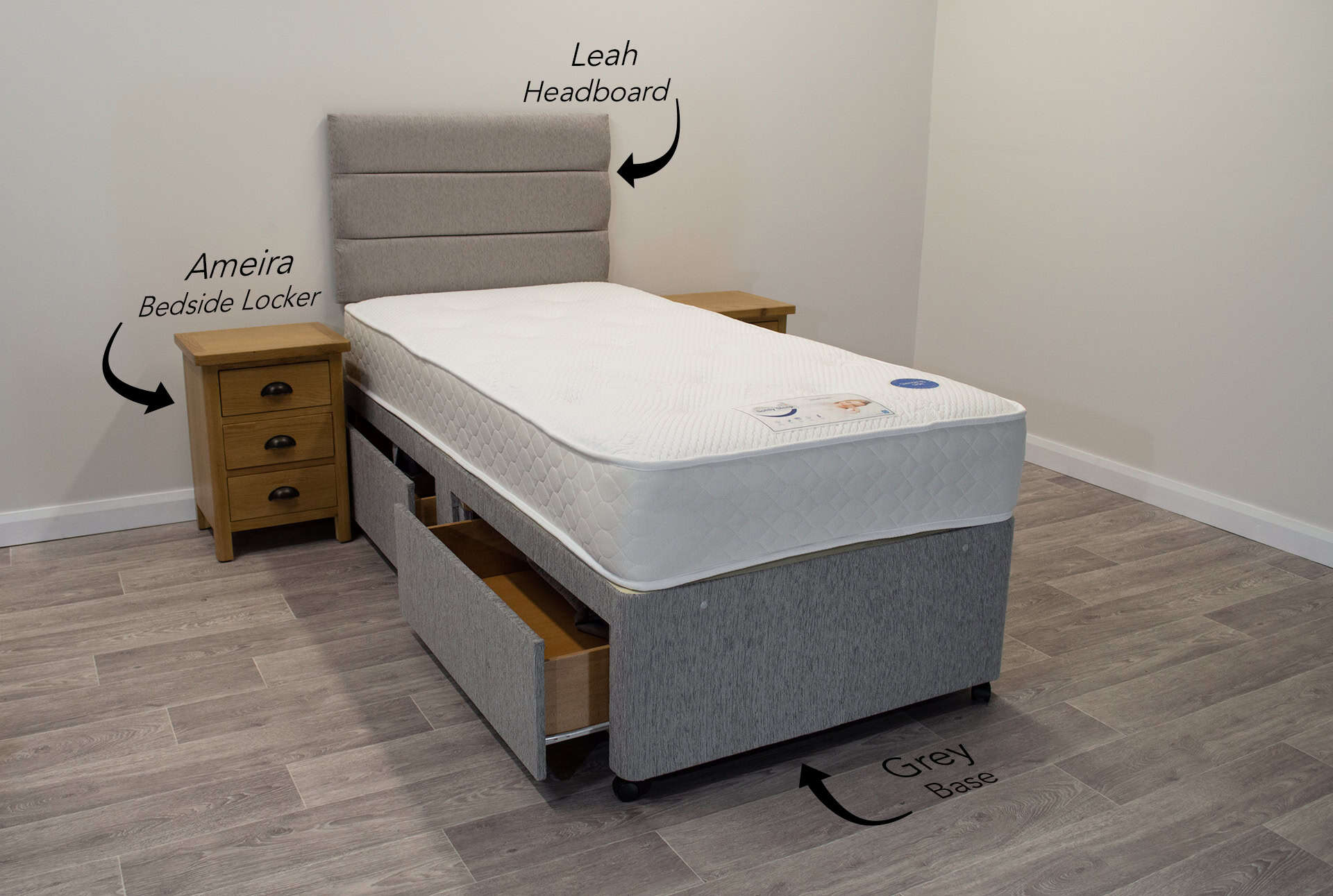 3ft Saturn Mattress with 2 FREE Drawers Base & Headboard - Image 3