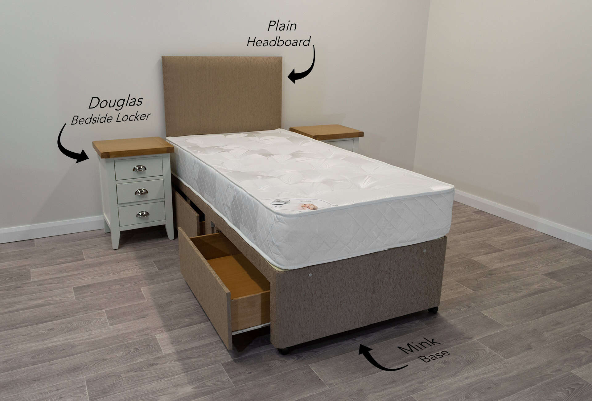 3ft Silver Dream Mattress with 2 FREE Drawers Base & Headboard - Image 3