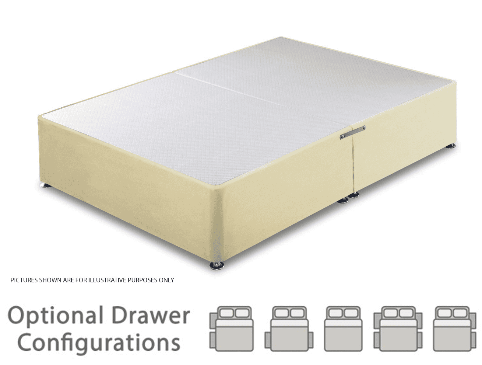 Granada 5ft Divan Base - Cream Faux Leather - Image 2