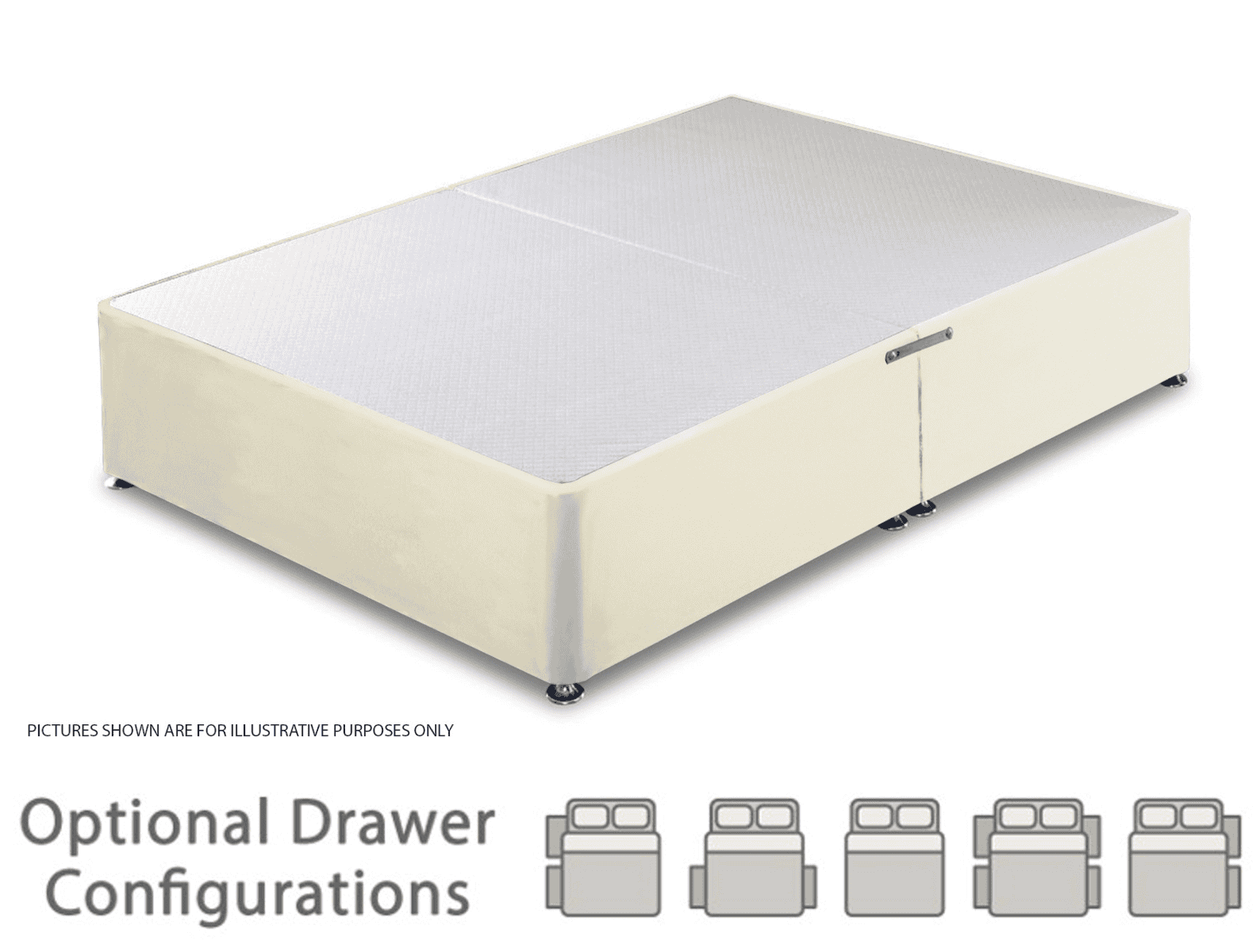 Granada 4ft Divan Base - White Faux Leather - Image 2