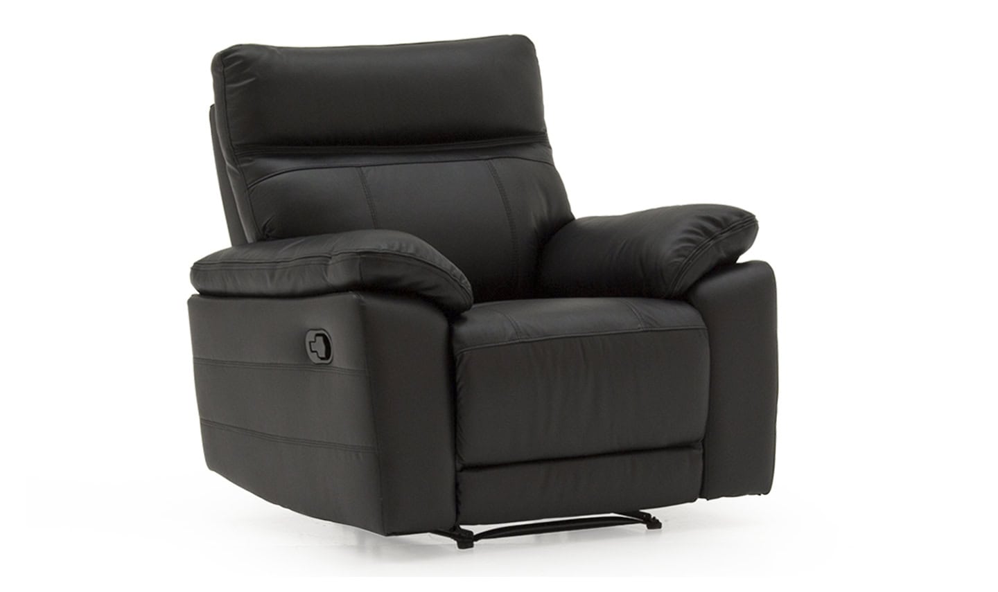 Positano 1 Seater Reclining Armchair – Black Leather
