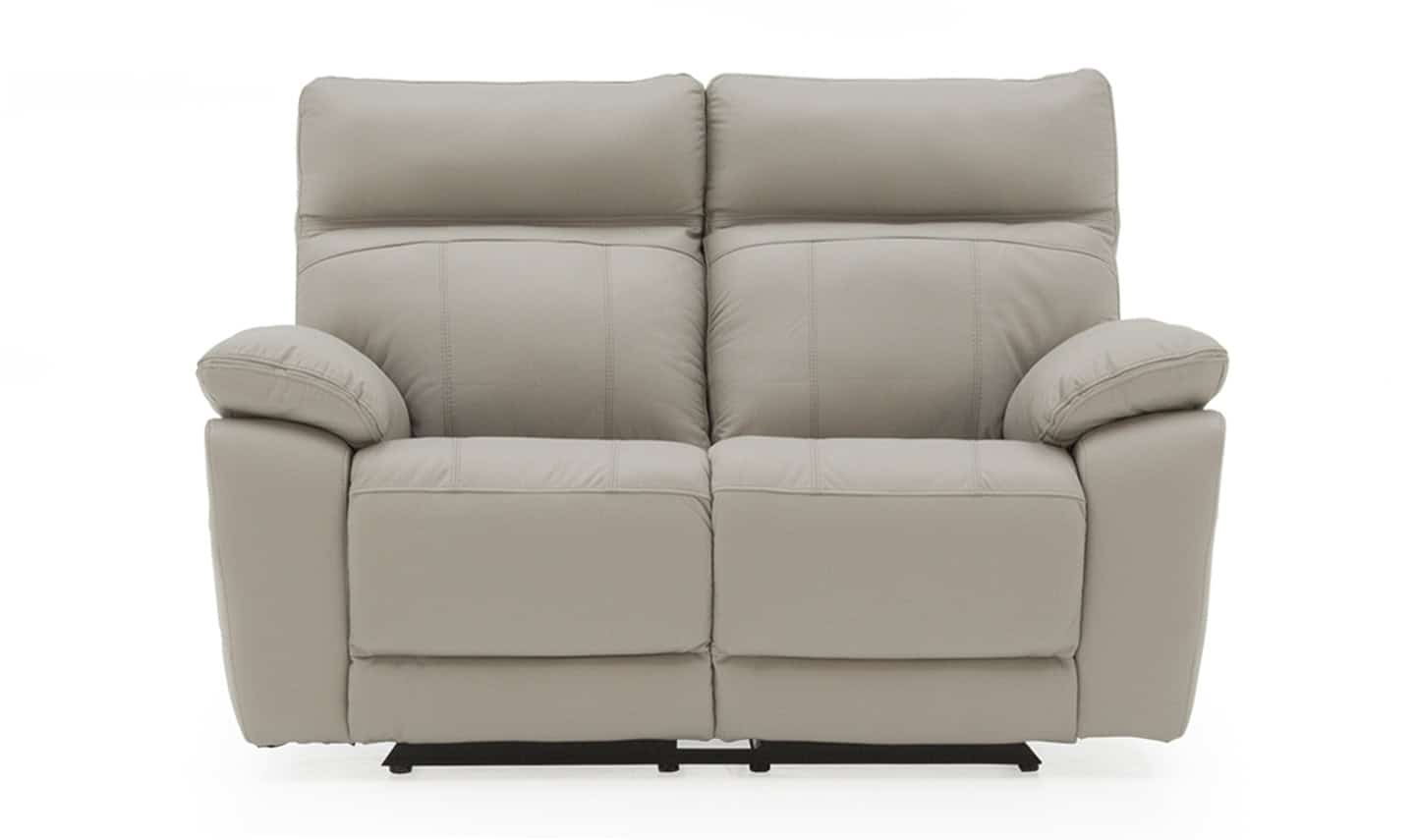 Positano 2 Seater Reclining Sofa – Light Grey Leather