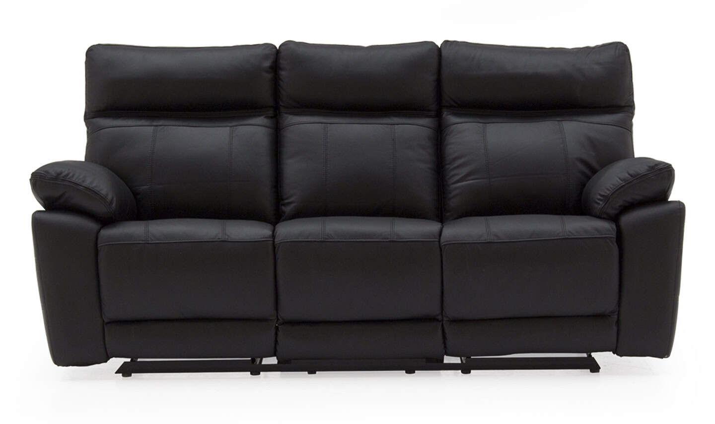 Positano 3 Seater Reclining Sofa – Black Leather
