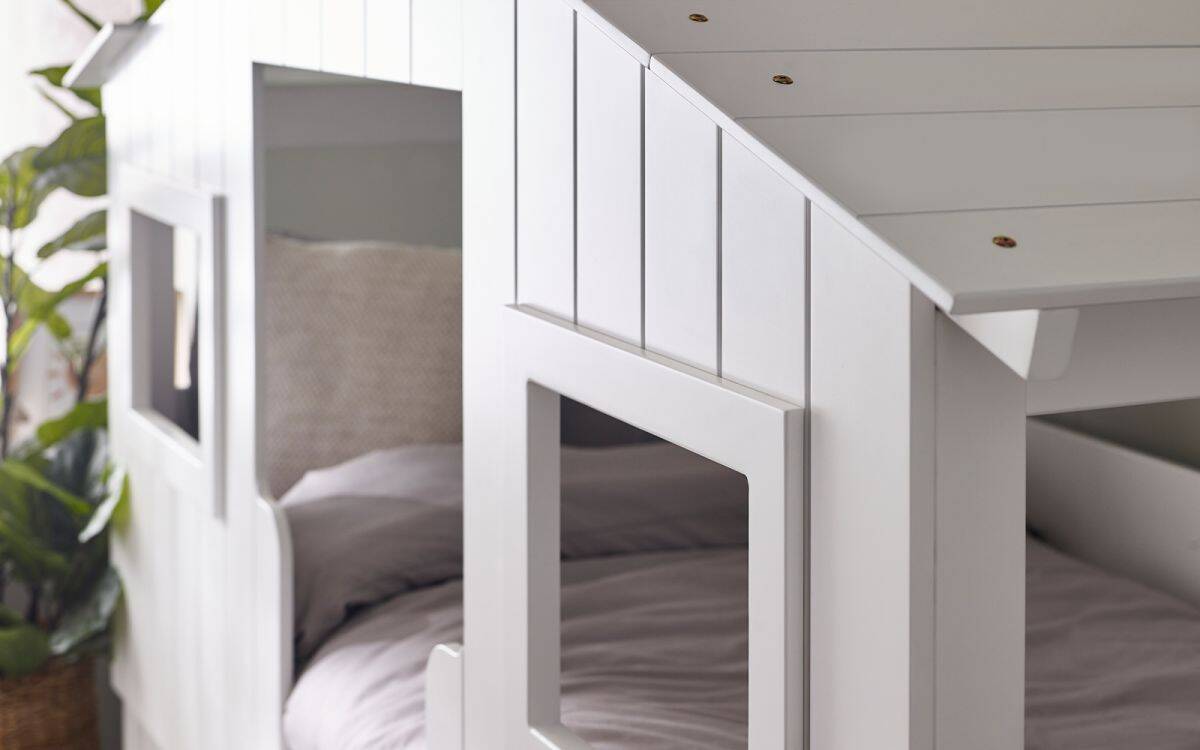 Oak Treehouse Midsleeper & Storage Unit - White - Image 6