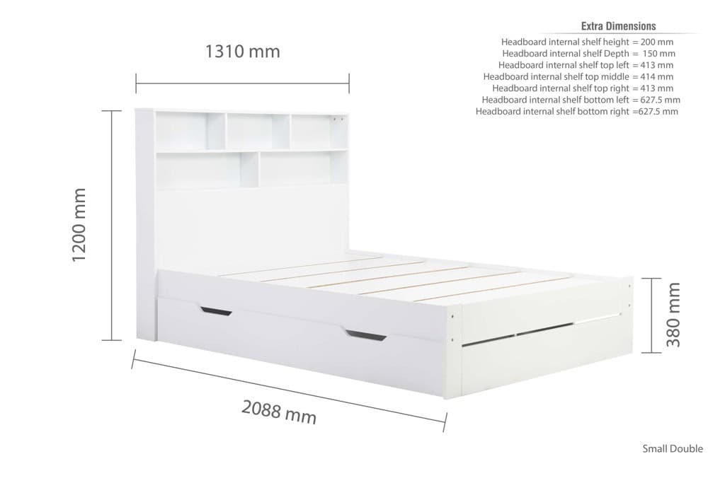 Alfie 4ft6 Storage Bed – White - Image 14