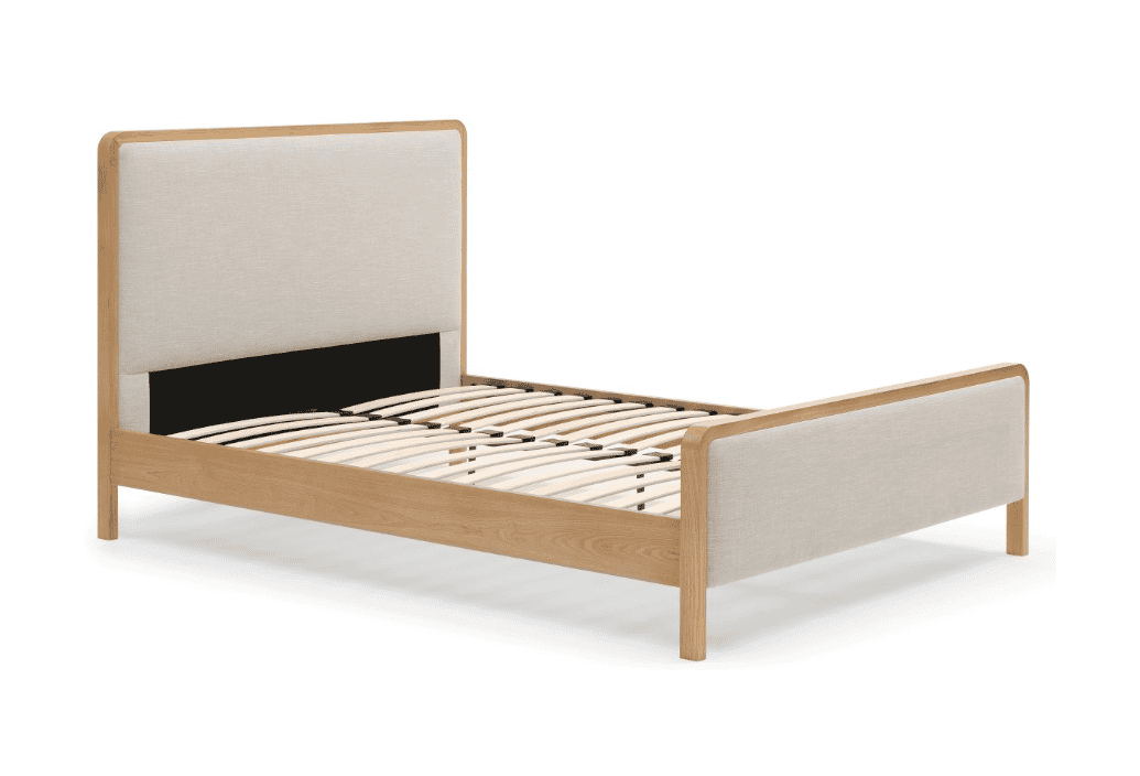 Archie 5ft Upholstered Headboard Bedframe - Oak - Image 3