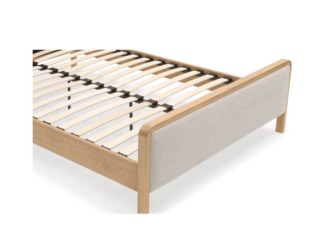 Archie 5ft Upholstered Headboard Bedframe - Oak - Image 4