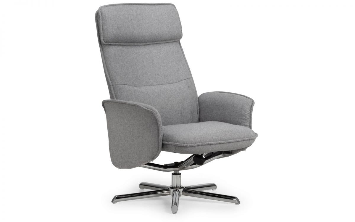 Bailey Recliner & Stool - Light Grey - Image 2
