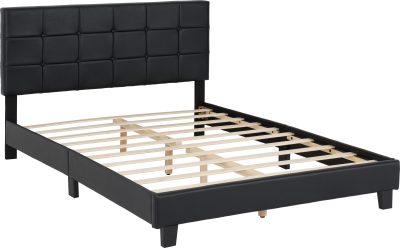 Arran 4ft6 Bedframe - Black Faux Leather - Image 2