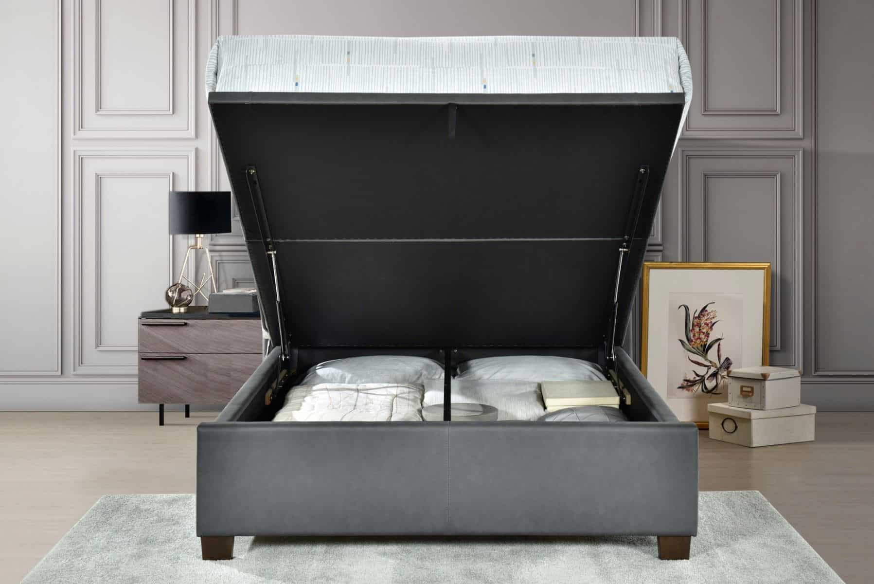 Flintshire 4ft6 Ashleigh Ottoman Bedframe - Grey - Image 4