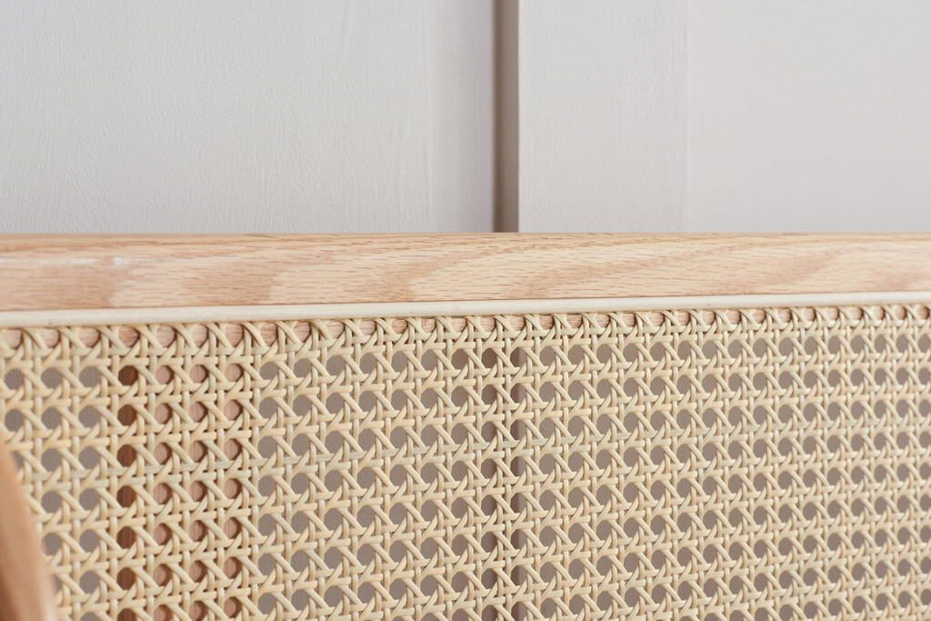 Astrid 5ft Rattan Bedframe - Oak - Image 7