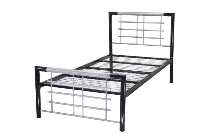 4ft Atlas Contract Bedframe - Black & Silver - Image 2