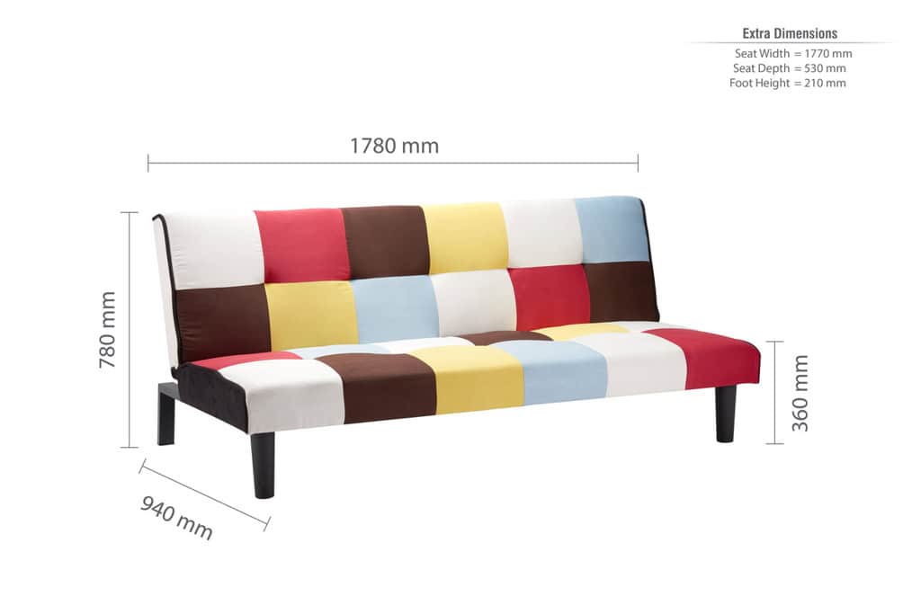 Aurora Sofa Bed - Rainbow Patched - Image 7