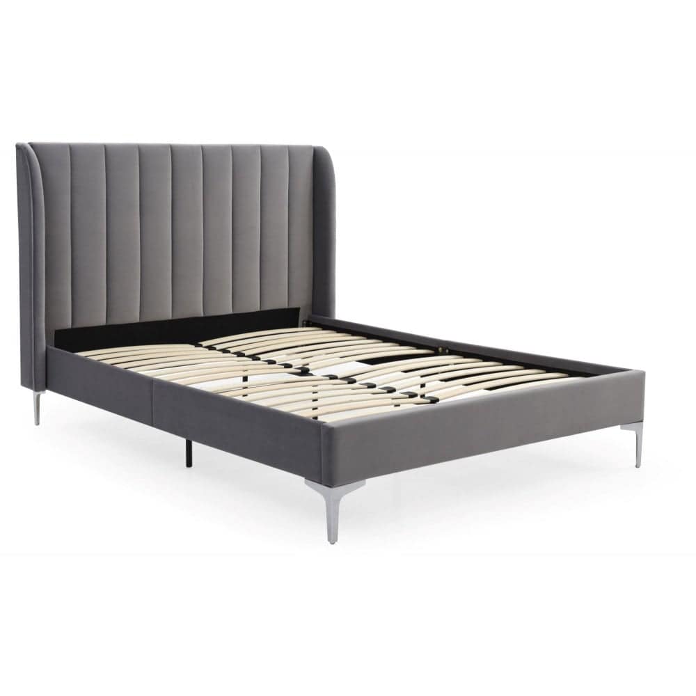 Avery 4ft6 Bedframe - Grey Velvet - Image 2
