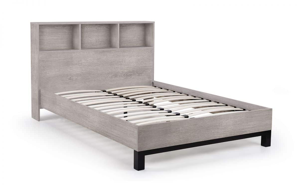 Batu 3ft Bookcase Headboard Bed - Grey Oak - Image 2