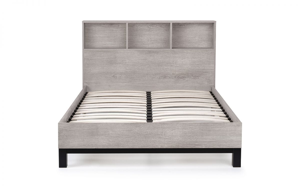 Batu 3ft Bookcase Headboard Bed - Grey Oak - Image 3