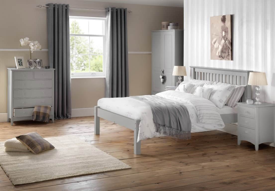 4ft6 Palma Bedframe (Low Foot End) - Grey - Image 2
