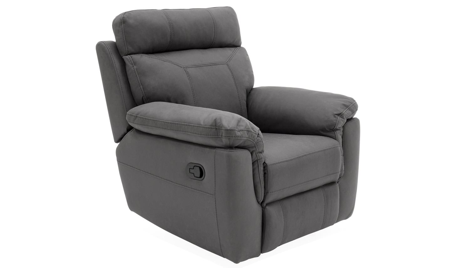 Baxter Recliner - Grey Leather Fabric - Image 2