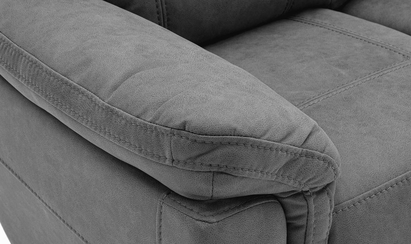 Baxter Recliner - Grey Leather Fabric - Image 3