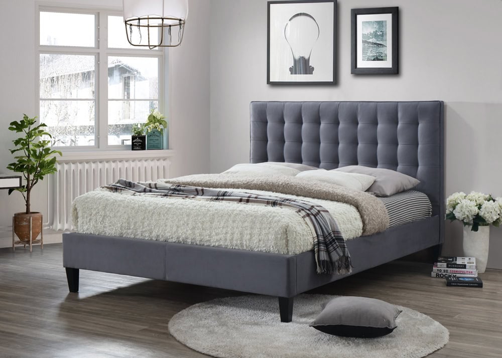 5ft Becky Bedframe – Grey Velvet