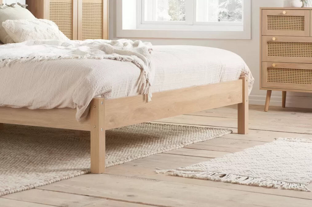 Croxley 5ft Rattan Bedframe - Oak - Image 3