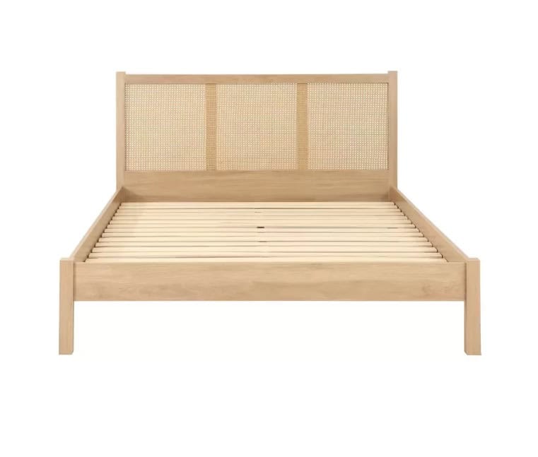 Croxley 5ft Rattan Bedframe - Oak - Image 7