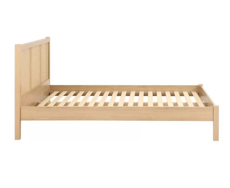 Croxley 4ft6 Rattan Bedframe - Oak - Image 8