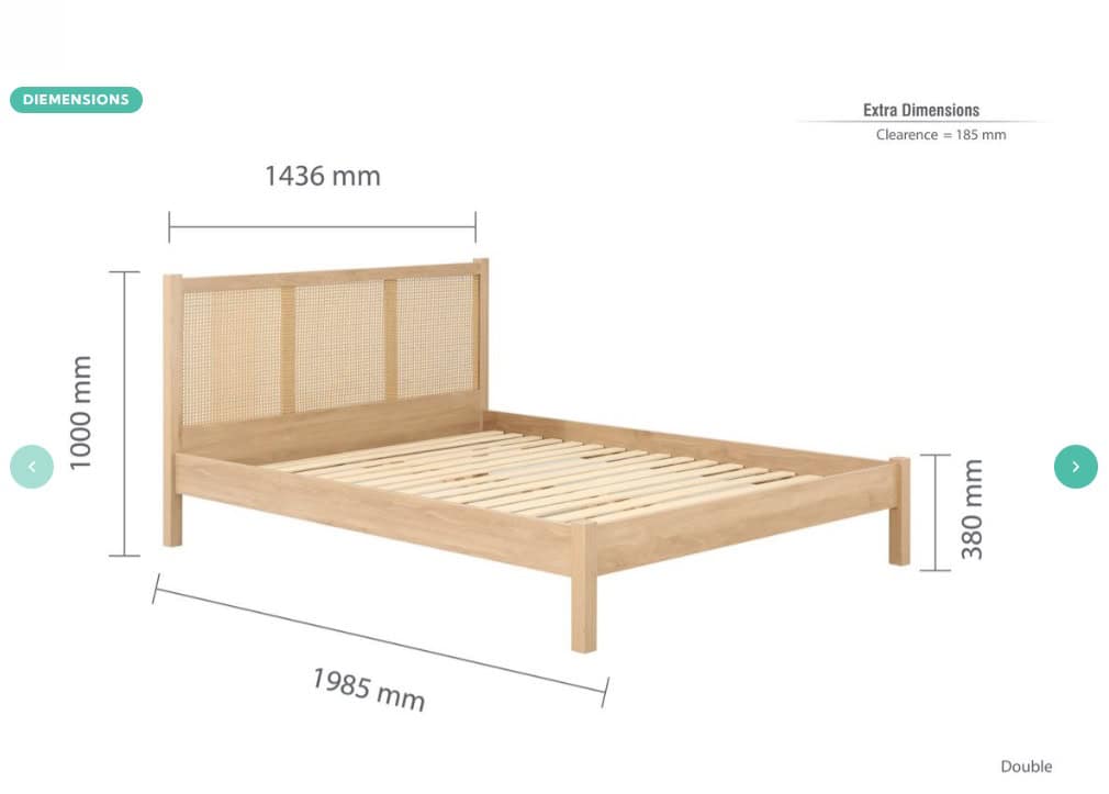 Croxley 5ft Rattan Bedframe - Oak - Image 10