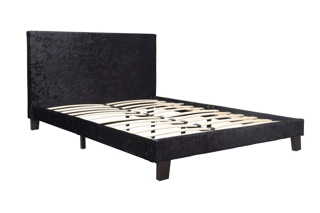 4ft6 Berlin Bedframe in Black Crushed Velvet - Image 3