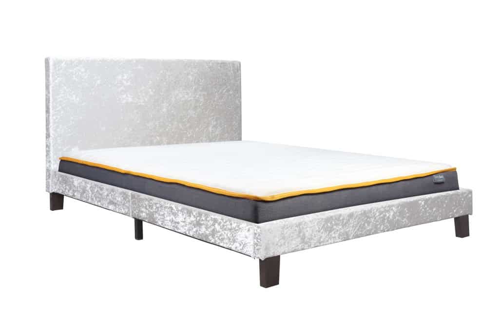5ft Berlin Bedframe in Steel Crushed Velvet - Image 2