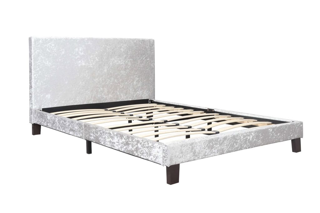 4ft Berlin Bedframe in Steel Crushed Velvet - Image 3