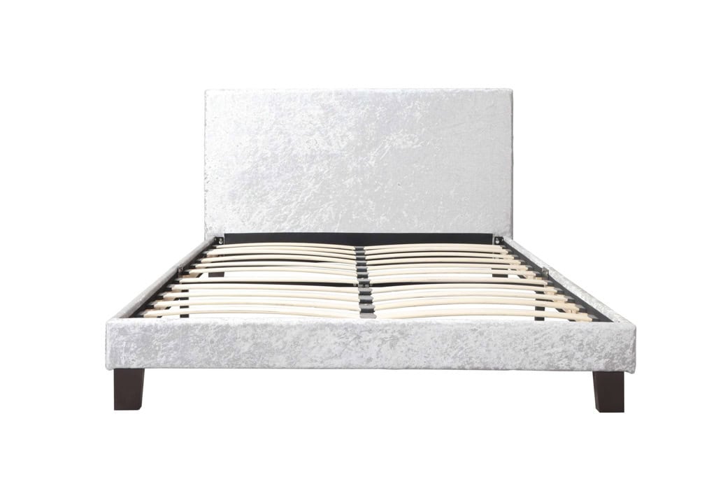 4ft Berlin Bedframe in Steel Crushed Velvet - Image 4