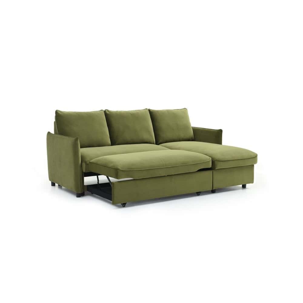 Blaire Corner Sofa Bed - Olive - Image 3
