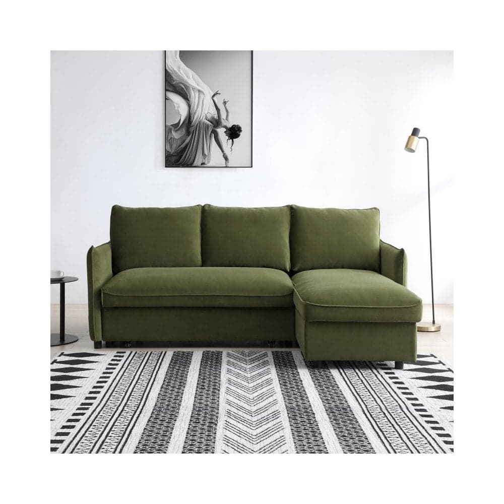 Blaire Corner Sofa Bed - Olive - Image 4