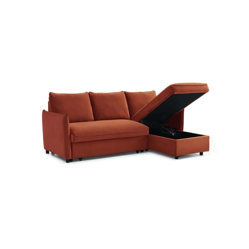 Blaire Corner Sofa Bed - Burnt Orange - Image 2