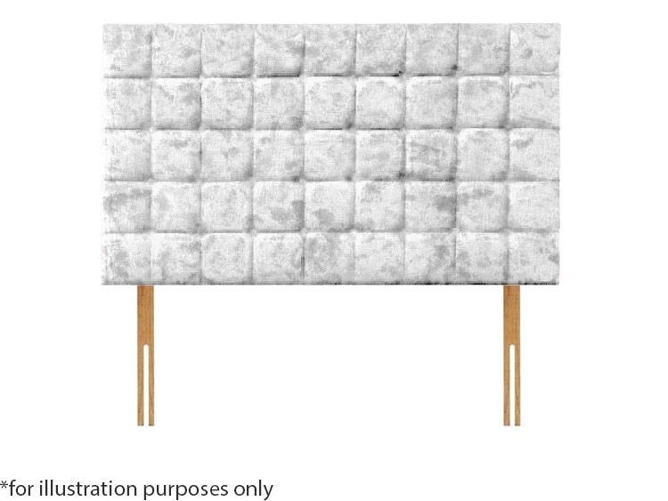 Apollo 4ft6 Boston Headboard – Glitz Ice White
