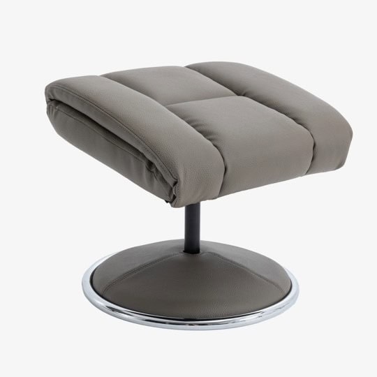 Brentwood Swivel Recliner - Grey Faux Leather - Image 3