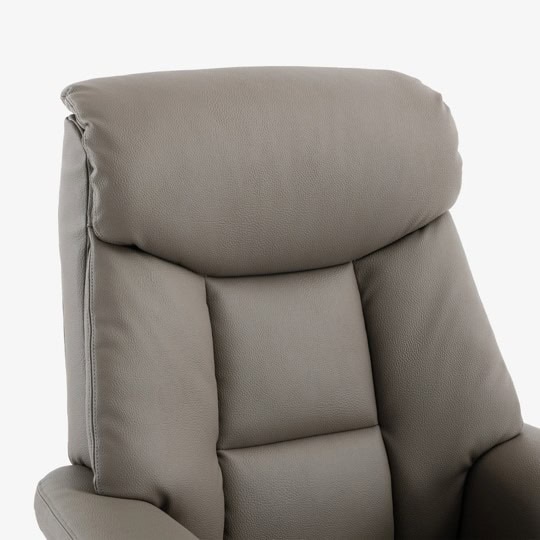 Brentwood Swivel Recliner - Grey Faux Leather - Image 4
