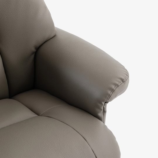 Brentwood Swivel Recliner - Grey Faux Leather - Image 6