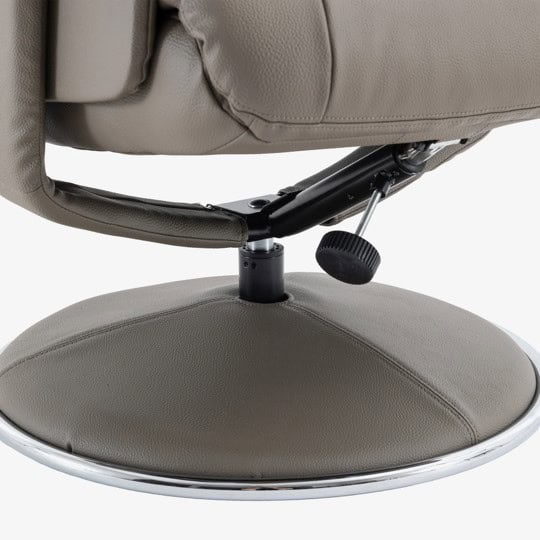 Brentwood Swivel Recliner - Grey Faux Leather - Image 7
