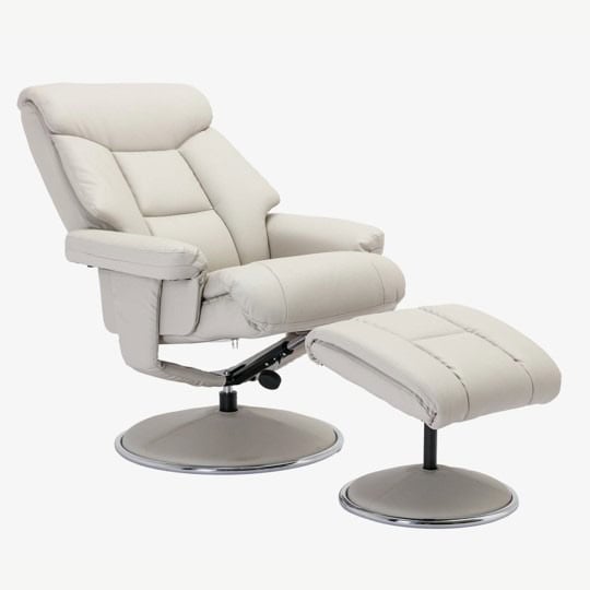 Brentwood Swivel Recliner - Mushroom Faux Leather - Image 2